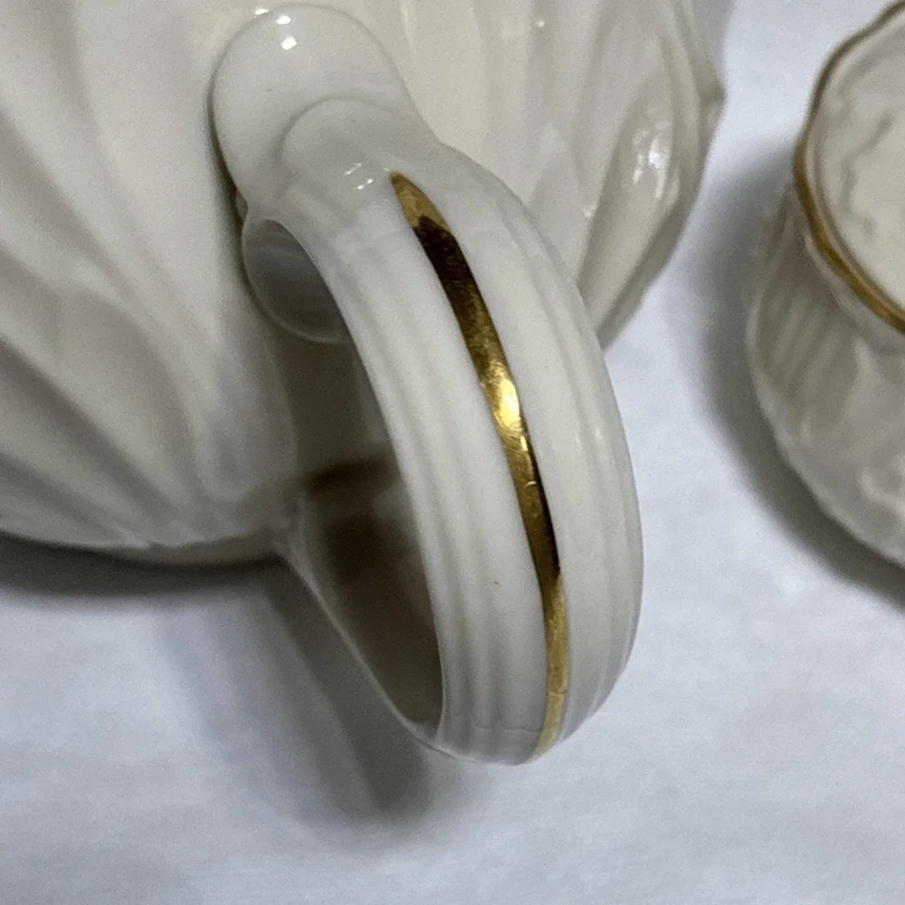 Lenox Teapot w/ Lid Creamer Sugar Bowl W/ Lid 1970's-1980's Cottage Collection